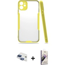 iPhone 11 Atlas Asil Serisi - Siyah Bilvis 3D Mat Cam Ekran Koruyucu + Lacivert Pers Alüminyum Kamera Lens