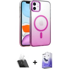 Cepte Toptan iPhone 11 Ahenk Doku Özel Seri - Siyah Bilvis 5in1 5d Magic Hayalet Cam Ekran Koruyucu + Şeffaf Kamera Lens Koruma Cam