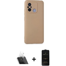 Cepte Toptan Redmi 12C Ahenk Serisi - Siyah 6d Antistatik Mat Seramik Hayalet Nano Ekran Koruyucu + Şeffaf Kamera Lens Koruma Cam