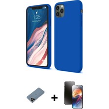 Cepte Toptan iPhone 11 Pro Kozmos Yansıma Özel Seri - Siyah 3D Antistatik Mat Seramik Nano Ekran Koruyucu + Siyah Shine Kamera Lens Koruma Cam