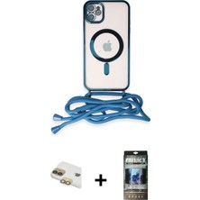 Cepte Toptan iPhone 11 Eksen Özel Seri - Siyah 34D Hayalet Izgaralı Cam + Gold Pers Alüminyum Kamera Lens