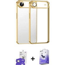 Cepte Toptan iPhone 17 Air Vadi Minimal - Siyah Bilvis 5in1 5d Magic Hayalet Cam Ekran Koruyucu + Gold Bilvis Titan Kamera Lens