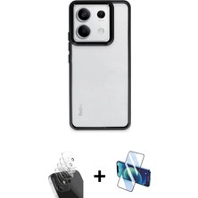 Redmi Note 13 Pro 4g Nova Işık Serisi - Siyah 3D Antistatik Seramik Nano Ekran Koruyucu + Şeffaf Kamera Lens Koruma Cam