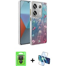 Redmi Note 13 Pro 4g Zirve Modern Prime - Siyah 3D Antistatik Seramik Nano Ekran Koruyucu + Siyah Raze Metal Kamera Lens