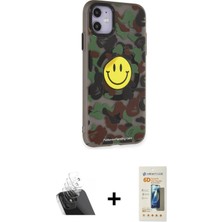 iPhone 11 Nova Doku Koleksiyonu - Siyah 6d Mat Seramik Hayalet Nano Ekran Koruyucu + Şeffaf Kamera Lens Koruma Cam