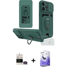 Cepte Toptan iPhone 14 Pro Max Vadi Form Prime - Siyah Bilvis 5in1 5d Magic Hayalet Cam Ekran Koruyucu + Gold Bilvis Titan Kamera Lens