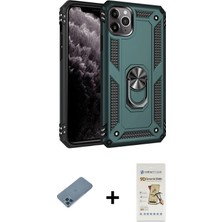 iPhone 11 Pro Ahenk Klasik Koleksiyonu - Siyah Mat Seramik Nano Ekran Koruyucu + Mavi Shine Kamera Lens Koruma Cam