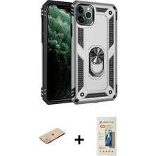 iPhone 11 Pro Max Ahenk Klasik Koleksiyonu - Siyah 6d Mat Seramik Hayalet Nano Ekran Koruyucu + Yeşil Renkli Kamera Lens Koruma Cam