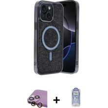 Cepte Toptan iPhone 15 Eksen Çizgi - Siyah Joko Magic 5d Cam + Sarı Raze Metal Kamera Lens