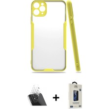 Cepte Toptan iPhone 11 Pro Max Atlas Asil Serisi - Siyah Bilvis Hayalet Cam Ekran Koruyucu + Şeffaf Kamera Lens Koruma Cam