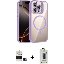 Cepte Toptan iPhone 14 Pro Max Yadigar Asil Koleksiyonu - Siyah Bilvis Hayalet Cam Ekran Koruyucu + Derin Mor Bilvis Titan Kamera Lens