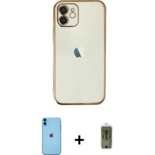 iPhone 11 Vadi Minimal - Siyah Joko Magic 5d Hayalet Cam + Mavi Neon Fosforlu Kamera Lens