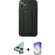 Cepte Toptan iPhone 12 Akış Doku - Siyah Bilvis 5in1 3D Magic Cam Ekran Koruyucu + Kırmızı Raze Metal Kamera Lens
