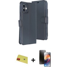 Cepte Toptan iPhone 11 Siluet Işık Serisi - Siyah 3D Antistatik Mat Seramik Nano Ekran Koruyucu + Kırmızı Rainbow Kamera Lens Koruma Cam