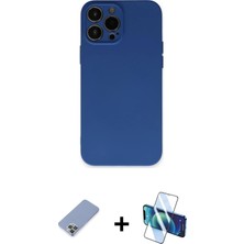 Cepte Toptan iPhone 13 Pro Ahenk Serisi - Siyah 3D Antistatik Seramik Nano Ekran Koruyucu + Koyu Yeşil Metal Kamera Lens Koruma Cam