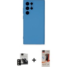 Cepte Toptan Galaxy S23 Ultra Ahenk Serisi - Siyah Autokit 5in1 Fiber Hayalet Cam Ekran Koruyucu + Siyah Pvd Metal Kamera Lens