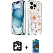 Cepte Toptan iPhone 14 Pro Max Kozmos Doku - Siyah 18D Cam Ekran Koruyucu + Turuncu Pvd Metal Kamera Lens