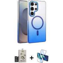 Cepte Toptan Galaxy S25 Ultra Ahenk Doku Özel Seri - Siyah 3D Antistatik Seramik Nano Ekran Koruyucu + Titan Gri Bilvis Titan Kamera Lens