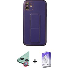 iPhone 12 Akış Doku - Siyah Bilvis 5in1 3D Magic Cam Ekran Koruyucu + Kırmızı Raze Metal Kamera Lens