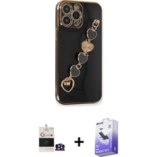 iPhone 14 Pro Max Nova Işık Prime - Siyah Bilvis 5in1 5d Magic Hayalet Cam Ekran Koruyucu + Gold Bilvis Titan Kamera Lens