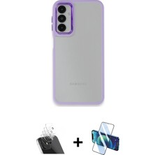 Cepte Toptan Galaxy A14 4g Eksen Doku Prime - Siyah 3D Antistatik Cam Ekran Koruyucu + Şeffaf Kamera Lens Koruma Cam