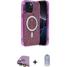 Cepte Toptan iPhone 15 Eksen Çizgi - Siyah Joko Magic 5d Cam + Sarı Raze Metal Kamera Lens