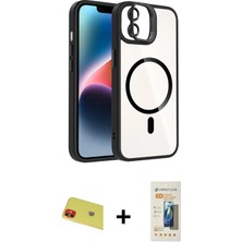 Cepte Toptan iPhone 11 Yadigar Asil Koleksiyonu - Siyah 6d Mat Seramik Hayalet Nano Ekran Koruyucu + Kırmızı Rainbow Kamera Lens Koruma Cam