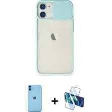 Cepte Toptan iPhone 11 Vadi Çizgi - Siyah 3D Antistatik Seramik Nano Ekran Koruyucu + Mavi Neon Fosforlu Kamera Lens