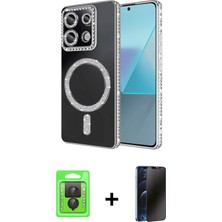 Cepte Toptan Redmi Note 13 Pro 4g Zirve Doku Prime - Siyah 3D Antistatik Hayalet Cam Ekran Koruyucu + Siyah Raze Metal Kamera Lens