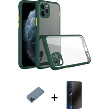 Cepte Toptan iPhone 11 Pro Max Nova Asil Özel Seri - Siyah 3D Antistatik Hayalet Cam Ekran Koruyucu + Siyah Shine Kamera Lens Koruma Cam