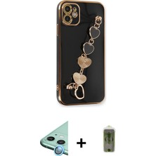 Cepte Toptan iPhone 12 Nova Işık Prime - Siyah Joko Magic 5d Hayalet Cam + Mavi Raze Metal Kamera Lens