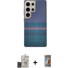 Cepte Toptan Galaxy S24 Ultra Eksen Prime - Siyah Autokit 5in1 Fiber Hayalet Polymer Nano Ekran Koruyucu + Gold Bilvis Titan Kamera Lens