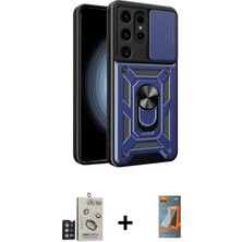 Cepte Toptan Galaxy S24 Ultra Ahenk Klasik - Siyah Autokit 5in1 Fiber Hayalet Polymer Nano Ekran Koruyucu + Derin Mor Bilvis Titan Kamera Lens