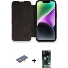 Cepte Toptan iPhone 13 Pro Siluet Minimal Serisi - Şeffaf 360 Full Body Arka Koruyucu + Turuncu Renkli Kamera Lens Koruma Cam