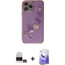 Cepte Toptan iPhone 14 Pro Max Nova Işık Prime - Siyah Bilvis 5in1 5d Magic Hayalet Cam Ekran Koruyucu + Gold Bilvis Titan Kamera Lens