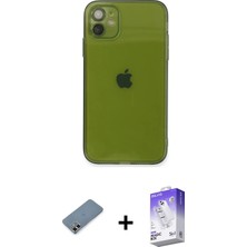 iPhone 12 Ahenk Doku - Siyah Bilvis 5in1 3D Magic Cam Ekran Koruyucu + Gold Metal Kamera Lens Koruma Cam