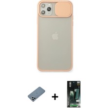 iPhone 11 Pro Max Vadi Çizgi - Siyah 360 Mat Full Body Arka Koruyucu + Sierra Blue Shine Kamera Lens Koruma Cam