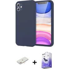 Cepte Toptan iPhone 11 Kozmos Yansıma Özel Seri - Siyah Bilvis 5in1 5d Magic Hayalet Cam Ekran Koruyucu + Yeşil Renkli Kamera Lens Koruma Cam