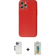 Cepte Toptan iPhone 12 Pro Max Ahenk Işık - Siyah Polymer Nano Ekran Koruyucu + Lacivert Shine Kamera Lens