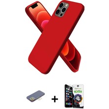 Cepte Toptan iPhone 12 Pro Max Kozmos Yansıma Özel Seri - Şeffaf Temperli Cam Ekran Koruyucu + Sarı Renkli Kamera Lens Koruma Cam