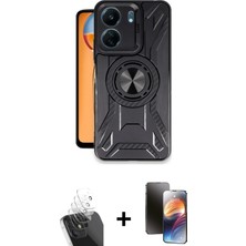 Redmi 13C Nova Yansıma Prime - Siyah 3D Antistatik Mat Seramik Nano Ekran Koruyucu + Şeffaf Kamera Lens Koruma Cam