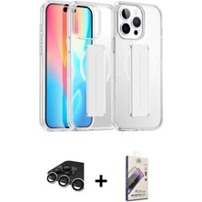 Cepte Toptan iPhone 15 Pro Max Nova Işık Koleksiyonu - Siyah Bilvis 3D Mat Cam Ekran Koruyucu + Gümüş Raze Metal Kamera Lens