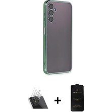 Cepte Toptan Galaxy A14 4g Vadi Minimal - Siyah 6d Antistatik Mat Seramik Hayalet Nano Ekran Koruyucu + Şeffaf Kamera Lens Koruma Cam