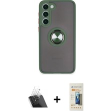 Cepte Toptan Galaxy S23 Plus Yörünge Çizgi - Siyah 6d Mat Seramik Hayalet Nano Ekran Koruyucu + Şeffaf Kamera Lens Koruma Cam