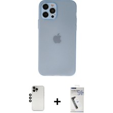 Cepte Toptan iPhone 12 Pro Atlas Minimal Prime - Şeffaf Uv Polymer Nano Ekran Koruyucu + Siyah Shine Kamera Lens