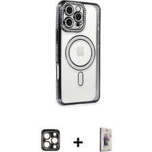 Cepte Toptan iPhone 16 Pro Max Zirve Doku Prime - Siyah Bilvis 3D Cam Ekran Koruyucu + Gold Pvd Metal Kamera Lens