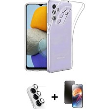 Galaxy A24 4g Zirve Doku - Siyah 3D Antistatik Mat Seramik Nano Ekran Koruyucu + Gümüş Valdez Metal Kamera Lens