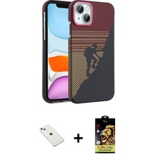 Cepte Toptan iPhone 14 Doruk Serisi - Siyah Buffer Cam Ekran Koruyucu + Sierra Blue Diamond Kamera Lens