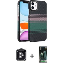 Cepte Toptan iPhone 11 Doruk Serisi - Şeffaf 360 Full Body Arka Koruyucu + Siyah Pvd Metal Kamera Lens