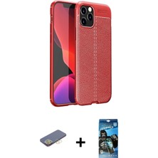 iPhone 12 Pro Max Doruk Klasik Özel Seri - Siyah 34D Izgaralı Cam + Sarı Renkli Kamera Lens Koruma Cam